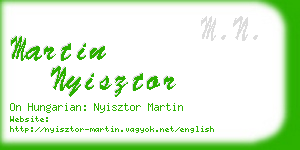 martin nyisztor business card